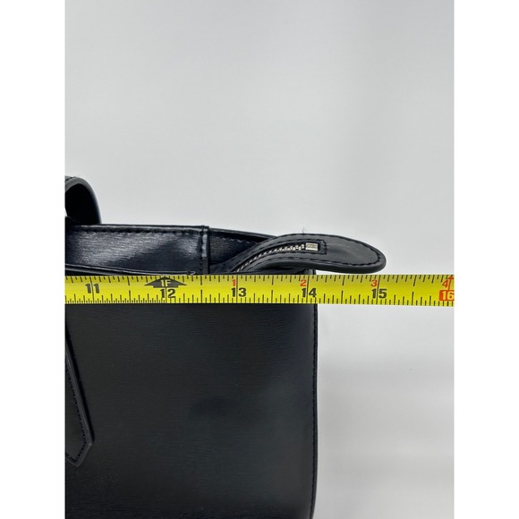 Ted Baker London Black Beanne Leather Bag Bow Tote Zippered Shoulder w/Dust Bag - Picture 13 of 14